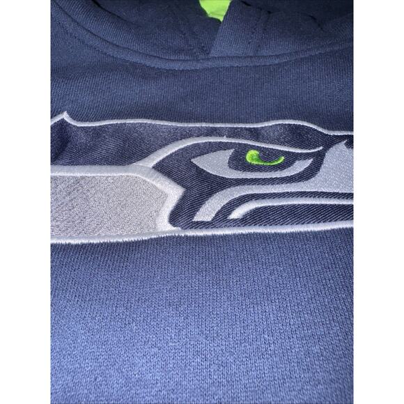 NFL Seattle Seahawks Kids Hoodie Sweatshirt Small (4) Blue Green Pocket NWOT - Picture 2 of 4